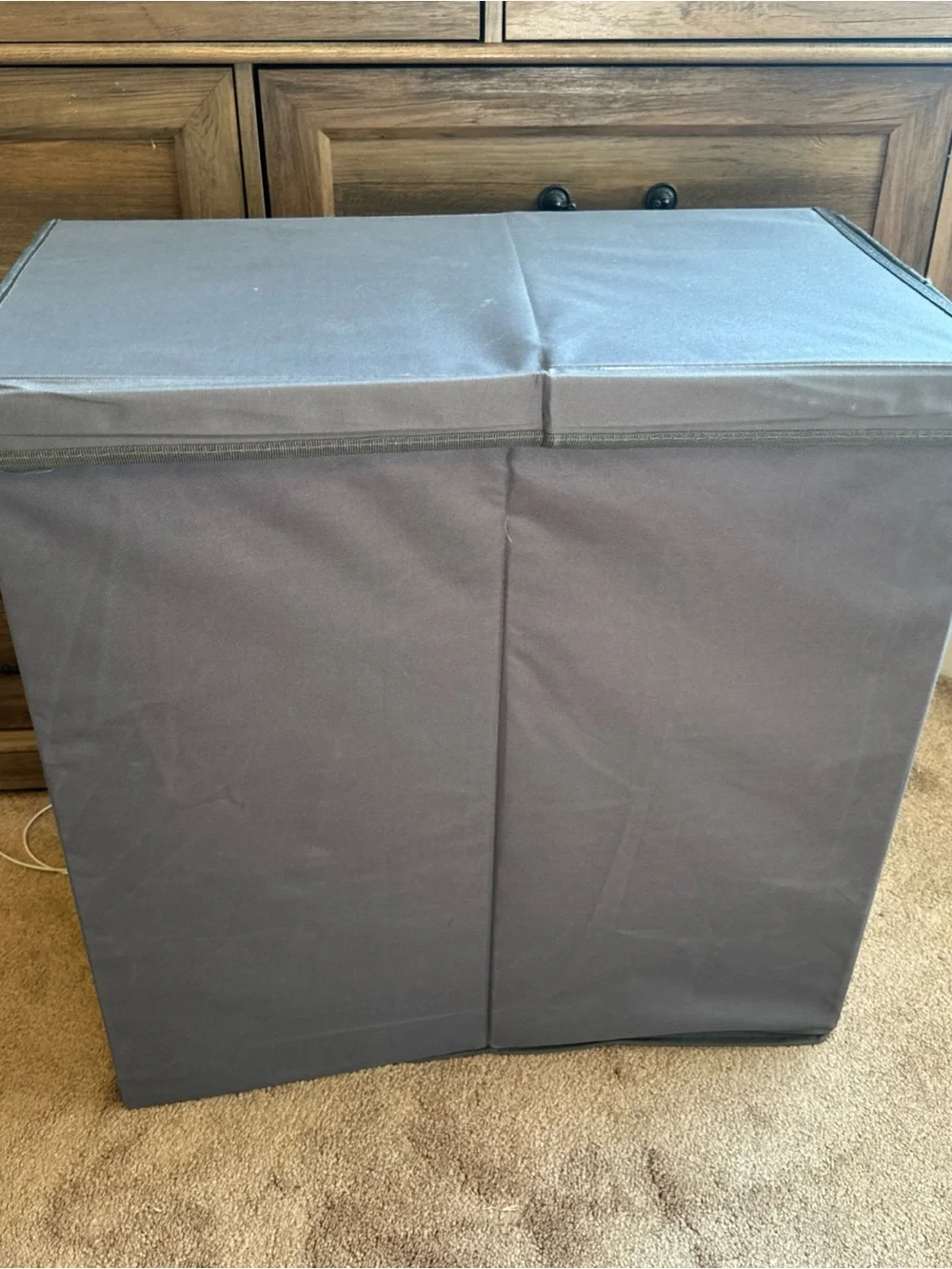 Double Laundry Hamper Collapsible Mesh Bag Closet Space Storage